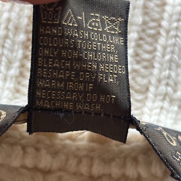 Inis Crafts Ireland Size S Ivory 100% Merino Wool Chunky Cable Knit Zip Cardigan - Picture 5 of 6